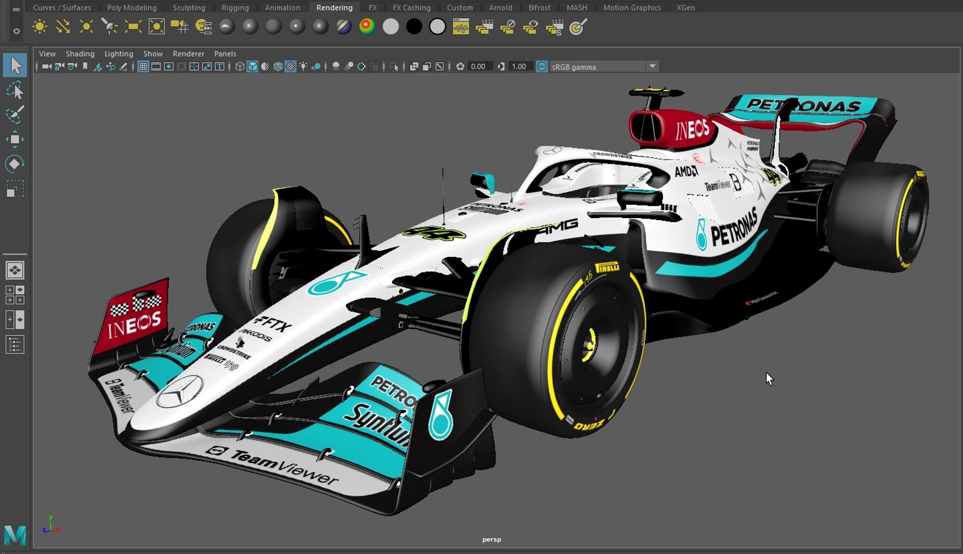 3d F1 Mercedes W13 2022 Model Turbosquid 1884554