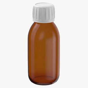 3D Glass Syrup Bottle 125ml