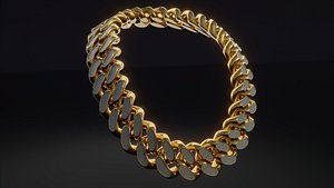 Large Gold Diamond Link Chain