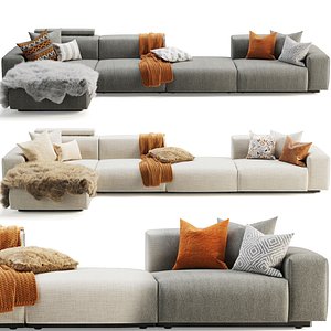 3D model Vitra Soft Modular Sofa Four-Seater