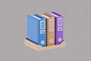 3D File office document Cartoon model
