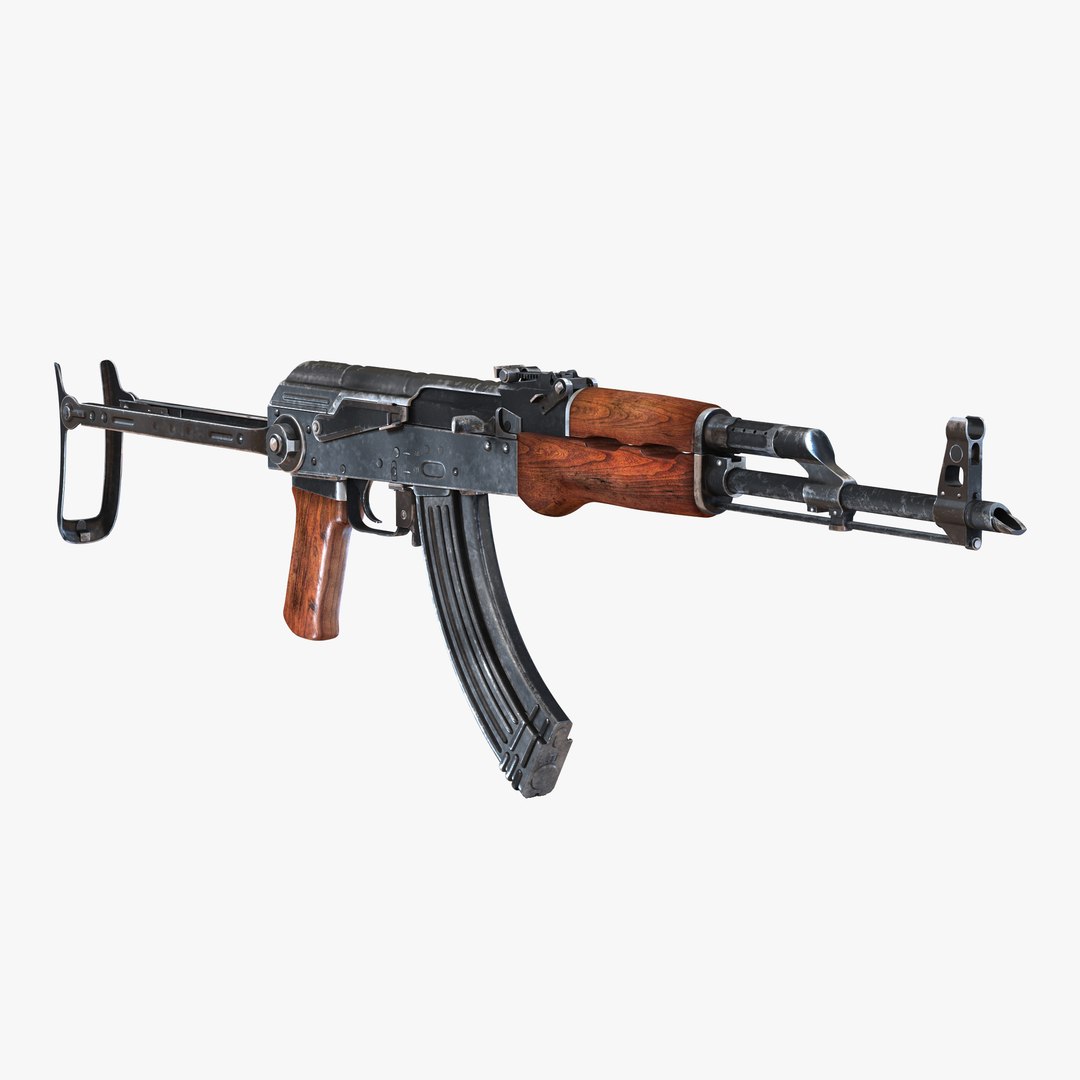 Assault Rifle AKMS 3D model preview