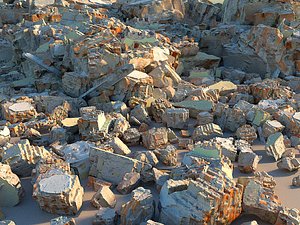 3D demolished building debris