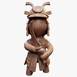 3D Wooden Boy Samurai model