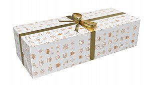 3D Christmas Present PBR White 08 model