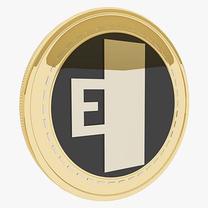 Eligma Token Cryptocurrency Gold Coin 3D model