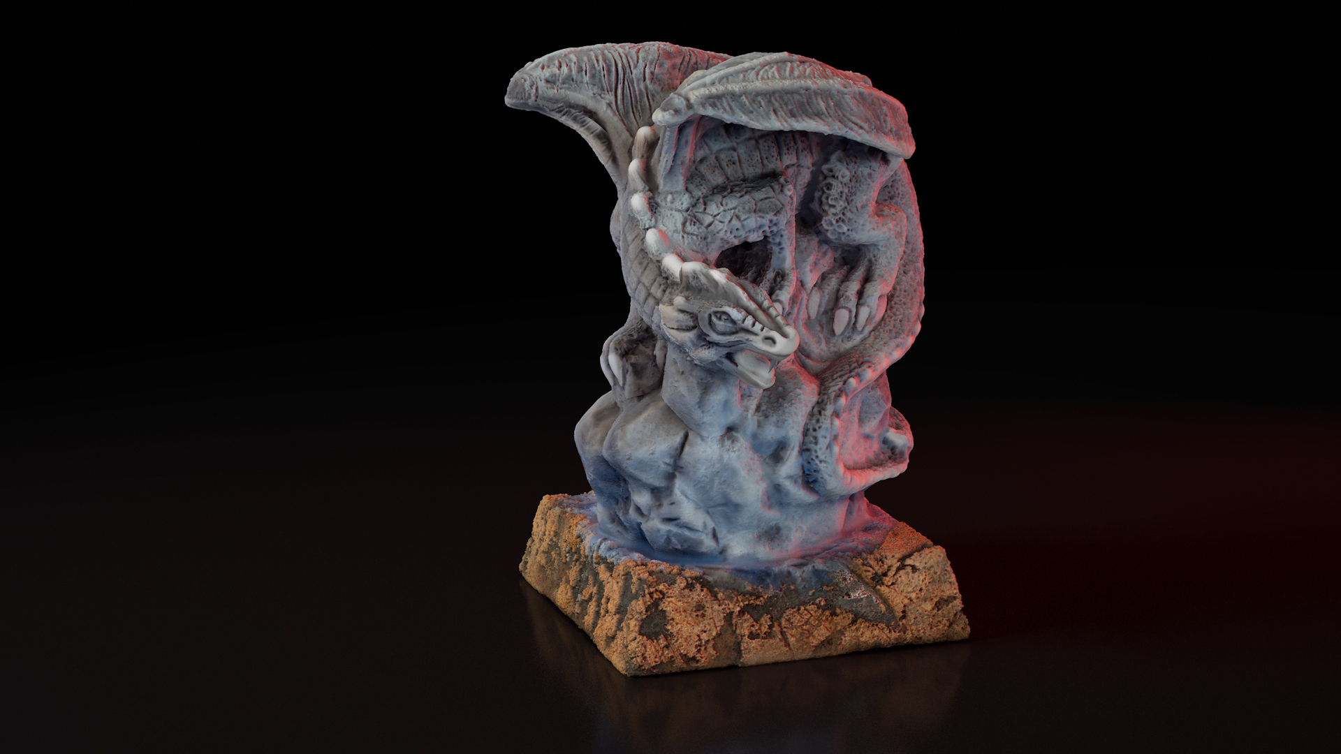 Stone Statuette Dragon 3D Model TurboSquid 1414620