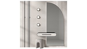 3D Hallway composition half-round mirror