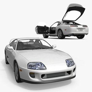 Turbocharged Drift Coupe White Rigged for Cinema 4D