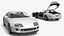 Coupé da drift turbocompressa bianca, allestita per Cinema 4D