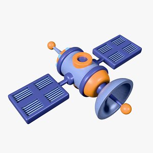 Stylized cartoon satellite