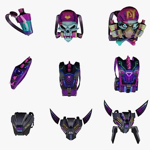 3D bag 9x Painted Omen Spikey Spines Backpack  Time Bender