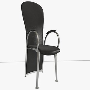 3d dining chair black leather model
