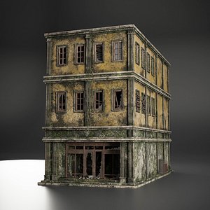 3D OLD ABANDONED POST APOCALYPSE BUILDING SURVIVAL 02