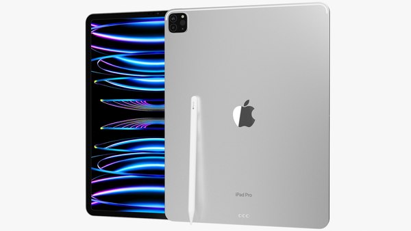 Apple iPad 2022 12 9-inch 6th gen WiFi- Cellular with Pencil - TurboSquid 1979556
