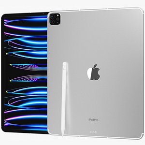 Apple iPad Pro 2022 12 9-inch 6th gen WiFi- Cellular with Pencil Silver model