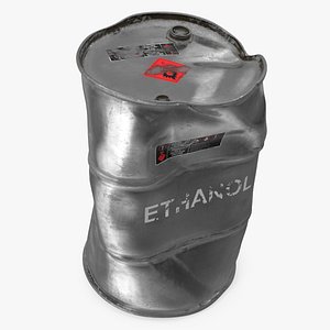 3D damaged ethanol metal barrel