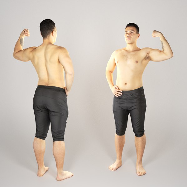 scanned human man character 3D
