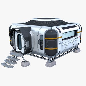 Sci-fi Modular Building With Interior
