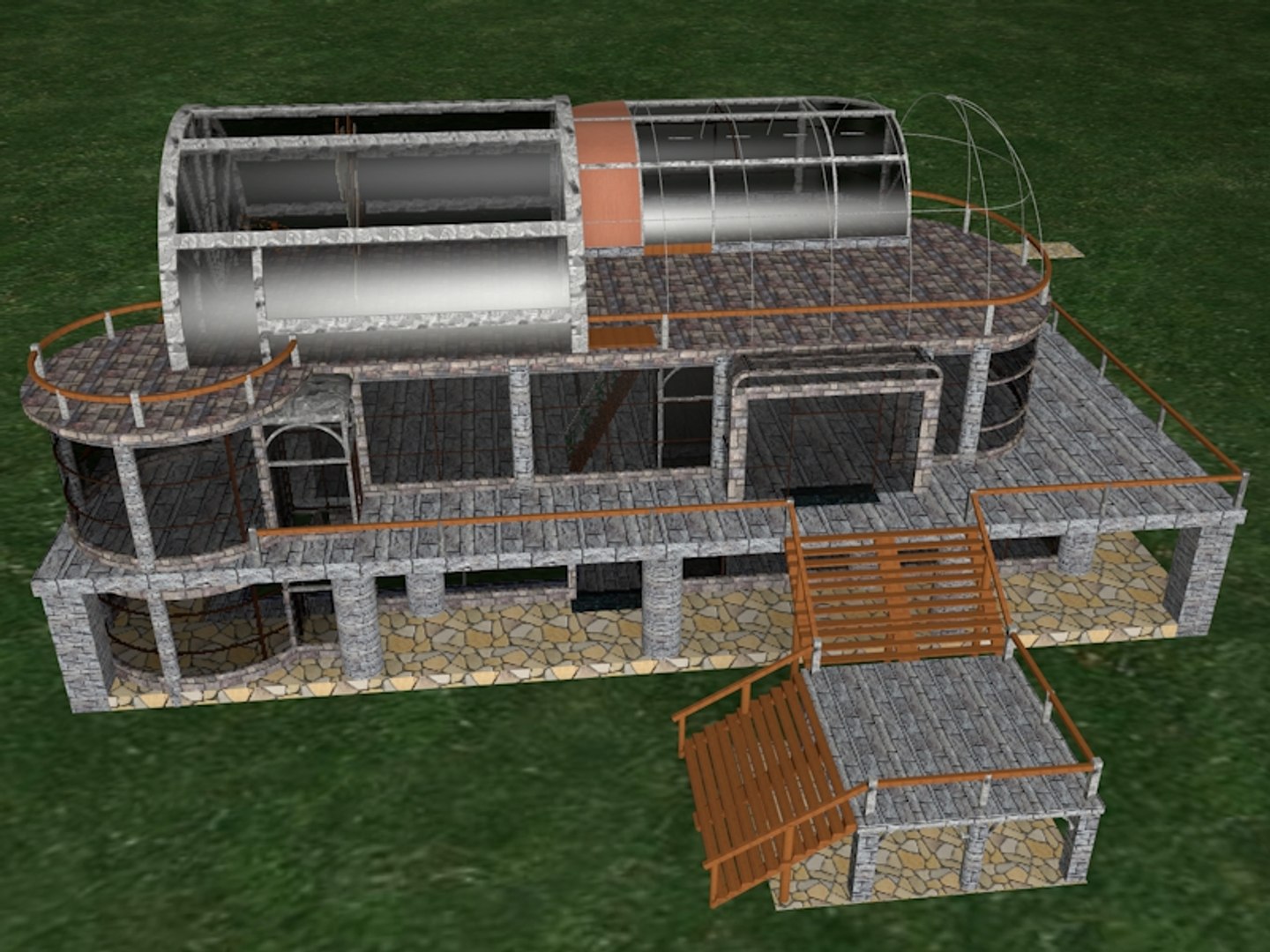 C4d Country House Modern Style