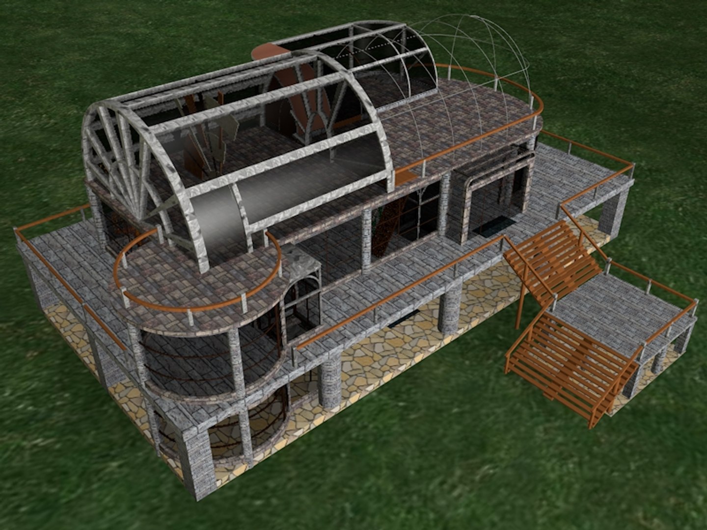 C4d Country House Modern Style