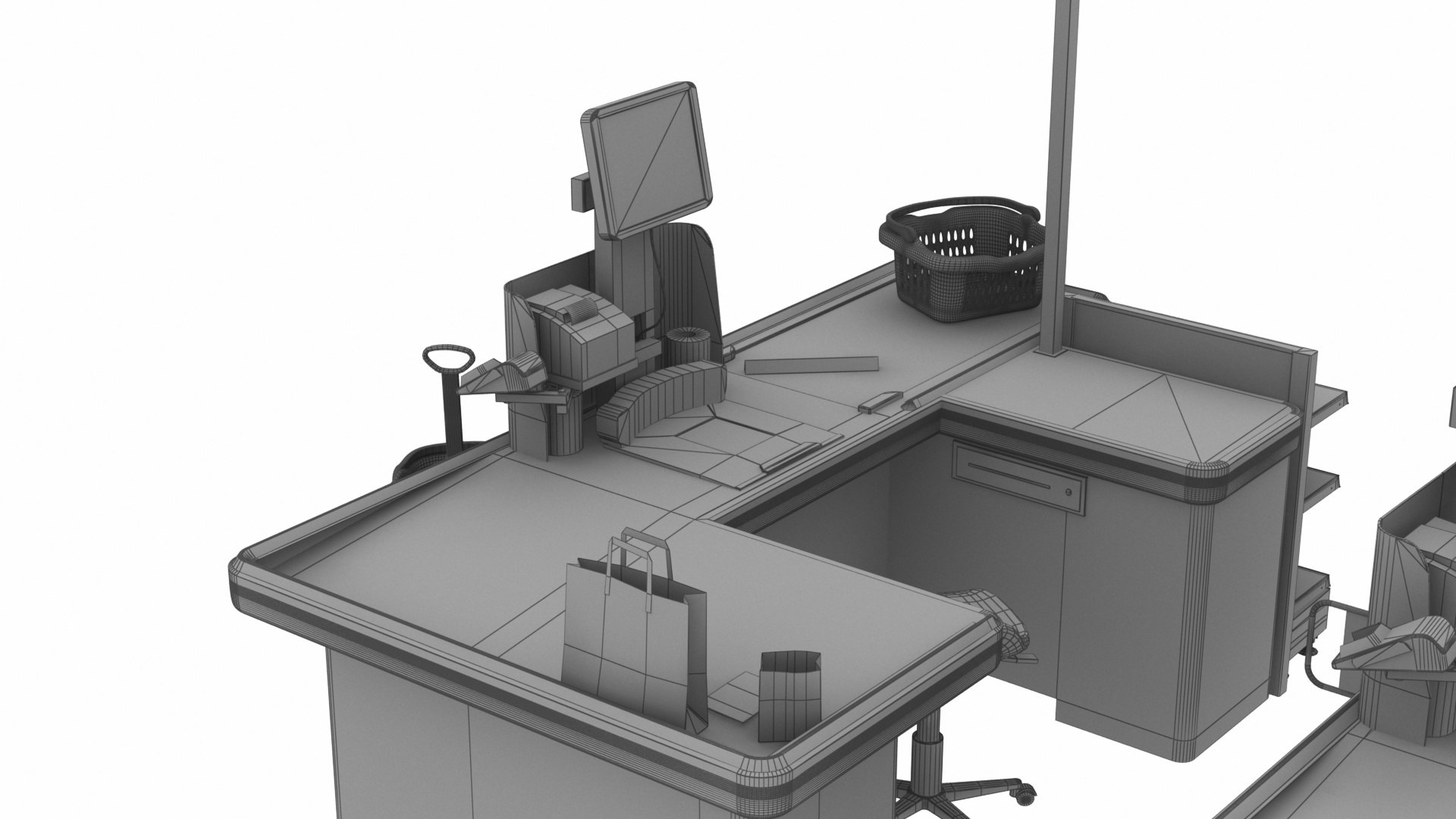 Checkout Counter 3D Model - TurboSquid 2406885