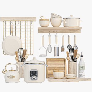 Set for kitchen utensils and kitchen appliances model