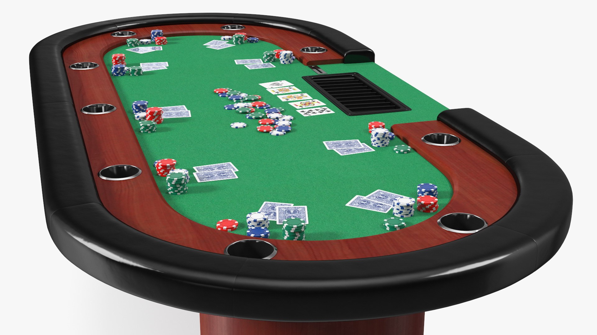 Casino Poker Table with Cards and Chips 3D - TurboSquid 2041077
