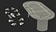 Casino Poker Table with Cards and Chips 3D