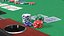 Casino Poker Table with Cards and Chips 3D