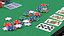 Casino Poker Table with Cards and Chips 3D