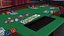 Casino Poker Table with Cards and Chips 3D