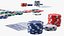 Casino Poker Table with Cards and Chips 3D