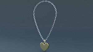 3D Gold Heart Pendant