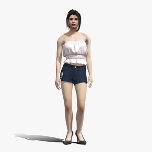 3D Casual woman standing