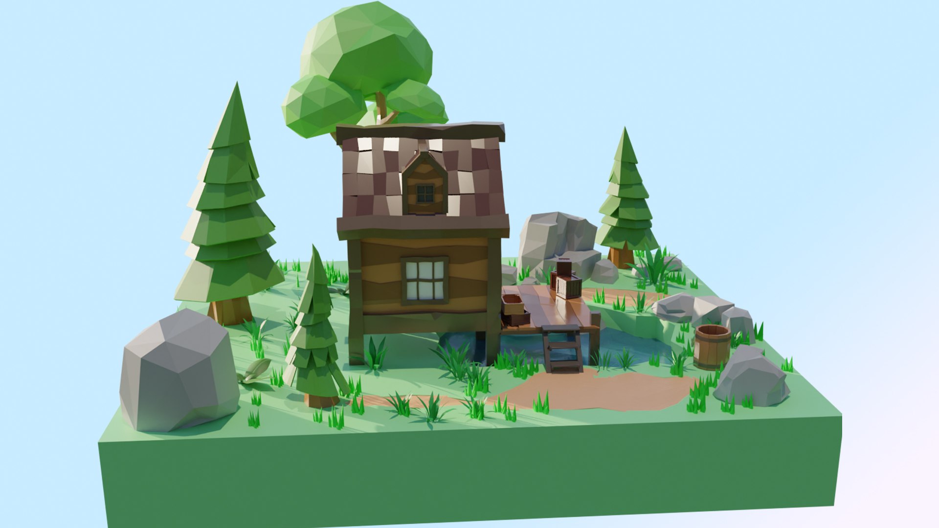3D Countryside Cottage 01 Blend - TurboSquid 2221898