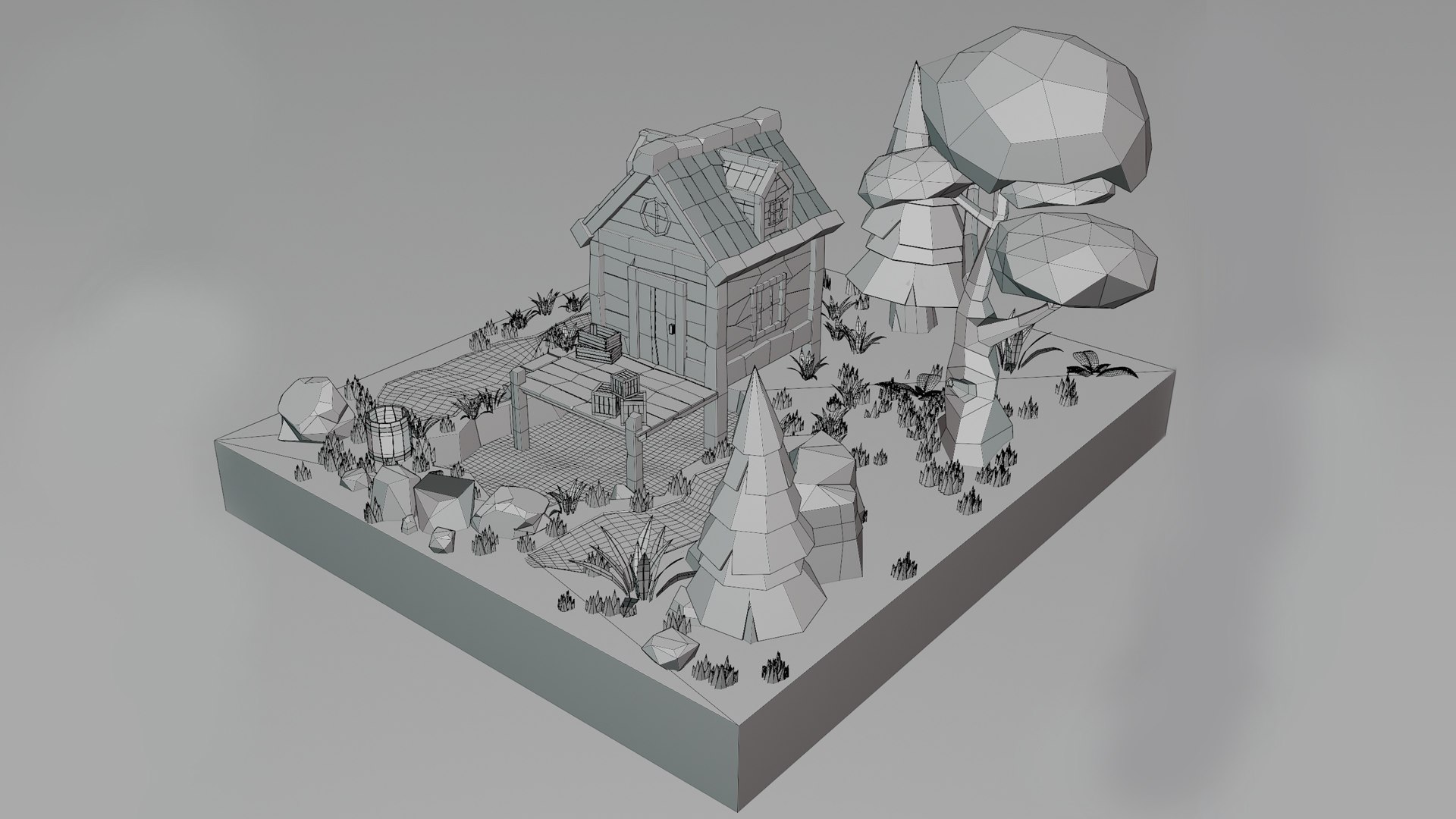 3D Countryside Cottage 01 Blend - TurboSquid 2221898