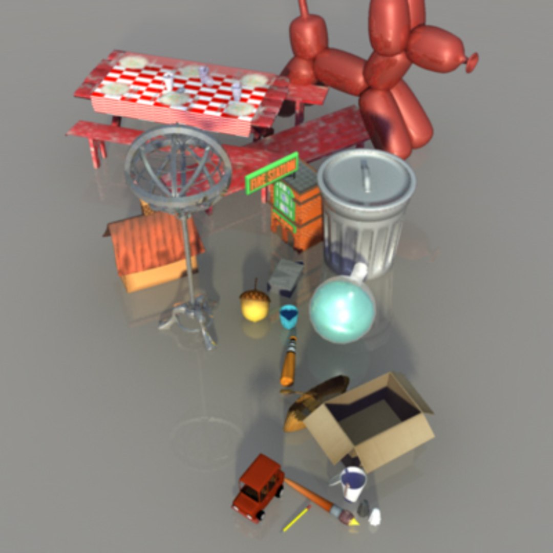 3d Yard Cartoon Props Model