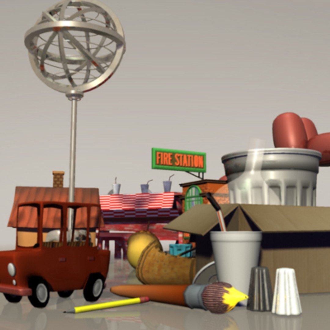 3d Yard Cartoon Props Model