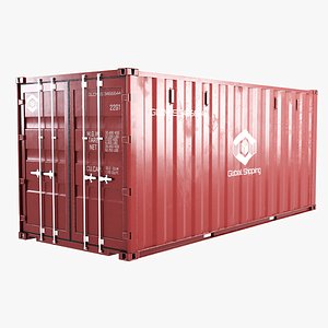 Intermodal Shipping Container 20-foot-long - Red