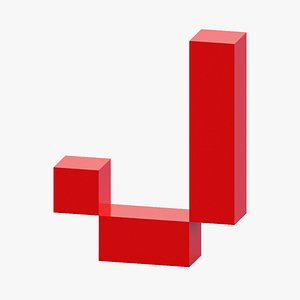 3D Pixel Letter J