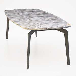 Contemporary Marble Dining Table  Realtime PBR 3D Model 3D model