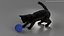 Ensemble de fourrure de chat domestique noir animé et riggé pour Maya