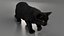 Ensemble de fourrure de chat domestique noir animé et riggé pour Maya