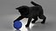 Ensemble de fourrure de chat domestique noir animé et riggé pour Maya