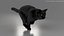 Ensemble de fourrure de chat domestique noir animé et riggé pour Maya