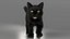 Ensemble de fourrure de chat domestique noir animé et riggé pour Maya