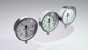 3D Industrial Pressure Gauge