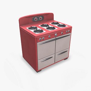 Old Vintage Stove Low-poly PBR