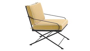 3D model Classic outdoor terrace wrought  iron lounge chair